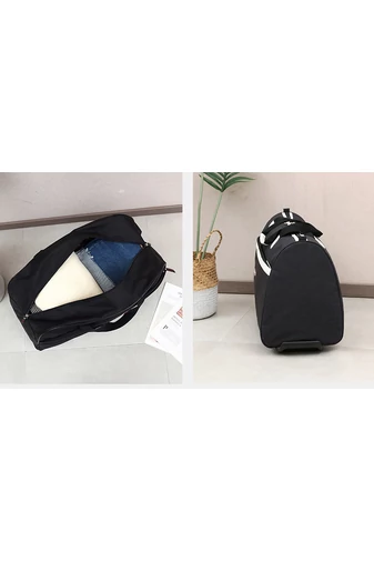 Bonluo čierna cestovná taška v štýle kufra, vodotesný materiál (65x35x25)