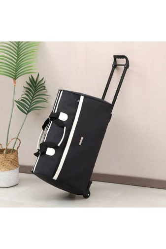 Bonluo čierna cestovná taška v štýle kufra, vodotesný materiál (65x35x25)