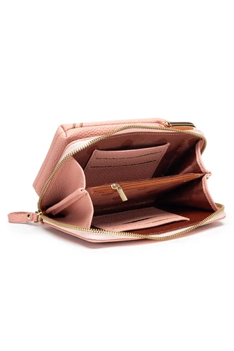 Bonluo malá Crossbody kabelka/ Peňaženka s vyšívanými čerešňovými kvetmi, umelá koža, Veľkosť 19*11*5cm