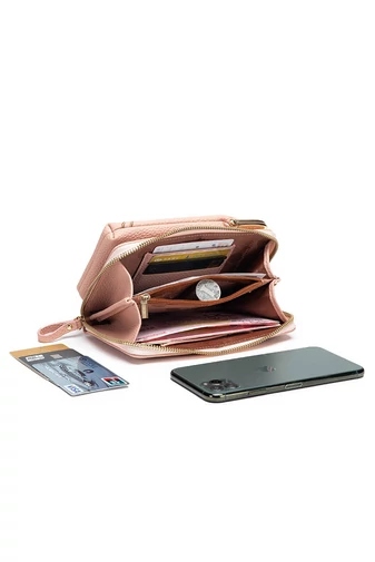 Bonluo malá Crossbody kabelka/ Peňaženka s vyšívanými čerešňovými kvetmi, umelá koža, Veľkosť 19*11*5cm