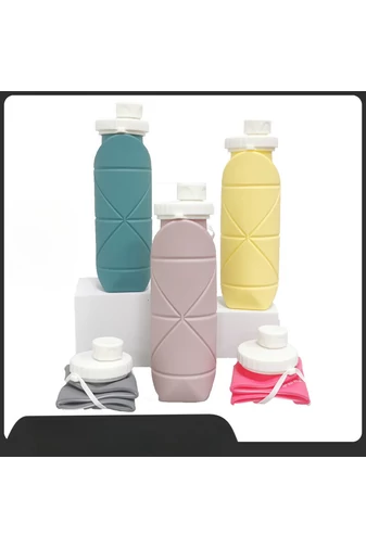 silikónová skladacia modrá fľaša na vodu BPA Free, Bonluo