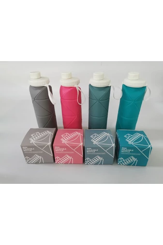 silikónová skladacia modrá fľaša na vodu BPA Free, Bonluo
