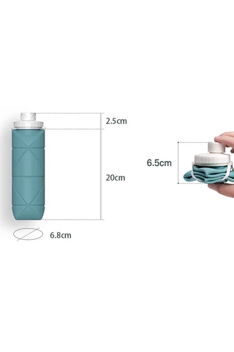 silikónová skladacia modrá fľaša na vodu BPA Free, Bonluo