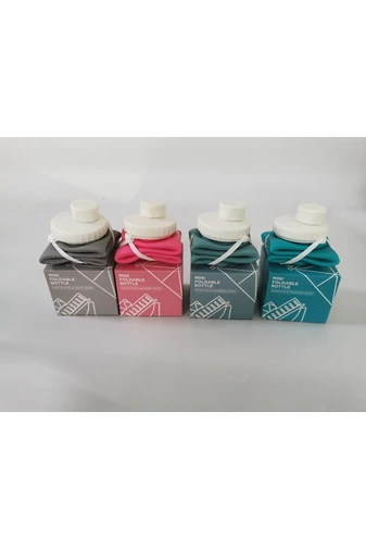 silikónová skladacia modrá fľaša na vodu BPA Free, Bonluo