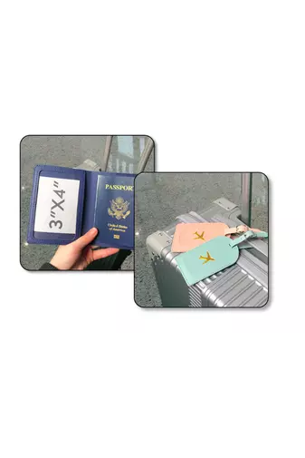 čierny obal na cestovný pas a identifikačný štítok na kufor (2ks) Bonluo