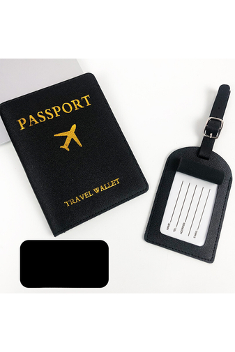 čierny obal na cestovný pas a identifikačný štítok na kufor (2ks) Bonluo