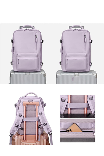 Bonluo Svetlo-fialový Multifunkčný Batoh, bezplatná veľkosť Wizzair (40x30x20)