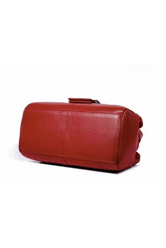BONLUO Bordovo Červená Dámska Kabelka cez rameno/do ruky z štiepanej hovädzej kože Veľkosť  19*36*16 CM