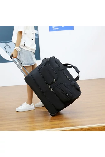 Bonluo Malá Tmavomodrá Rozšíriteľná Cestovná Taška prémiovej kvality na kolieskach  (36*49*27cm)