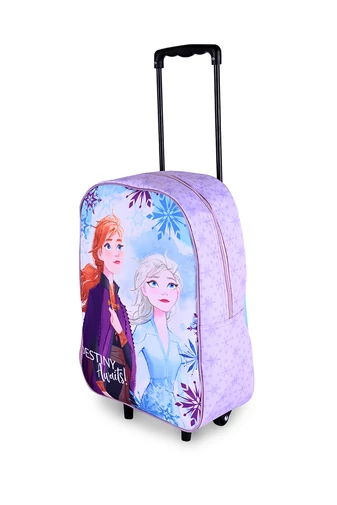Bonluo Fialový Detský Ruksak na kolieskach s motívom Anna a Elsa veľkosť 39*30*13cm