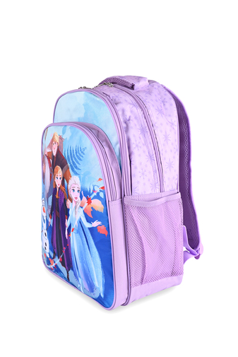 Fialová školská taška pre dievčatá s rozprávkovým motívom Anna a Elza Rozmery 40*31*13 ,cm