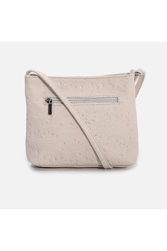 Čierna crossbody kabelka z pravej kože s tlačeným vzorom