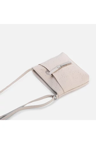 Čierna crossbody kabelka z pravej kože s tlačeným vzorom