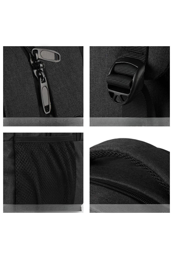 Čierny vodotesný batoh prémiovej kvality s USB priestorom a pripevnením na kufor(46*32*6cm) Bonluo