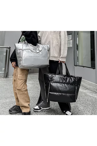 Strieborná taška na rameno/cestovná taška vyrobená z vodeodolného materiálu Veľkosť 58*36*21cm Bonluo