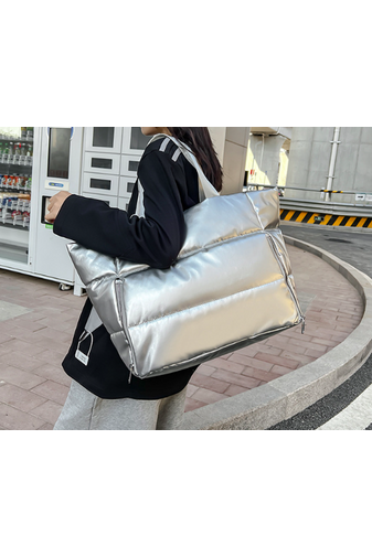 Strieborná taška na rameno/cestovná taška vyrobená z vodeodolného materiálu Veľkosť 58*36*21cm Bonluo