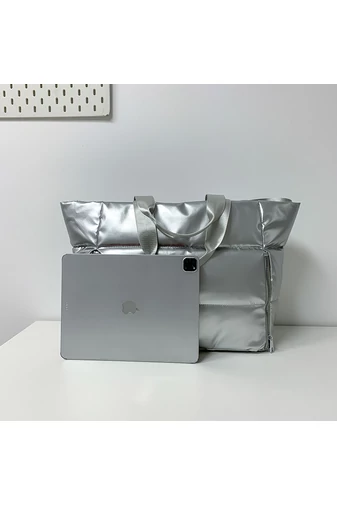 Strieborná taška na rameno/cestovná taška vyrobená z vodeodolného materiálu Veľkosť 58*36*21cm Bonluo