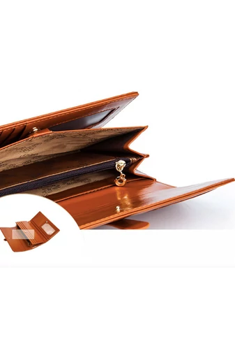 Dámska tmavotyrkysová peňaženka z pravej kože Veľkosť 19*10*3cm Bonluo