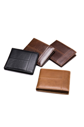 Hnedá pánska peňaženka z pravej kože Veľkosť (12*10*2cm) Bonluo