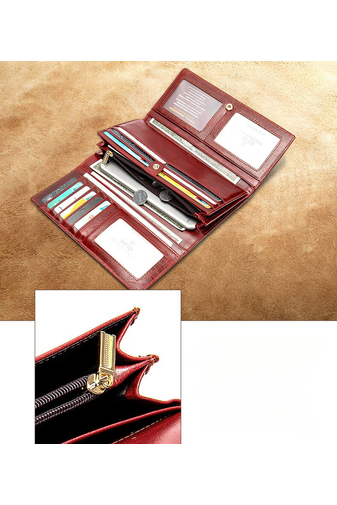 Zlatá dámska peňaženka z pravej kože Veľkosť (19*10*3,5cm) Bonluo