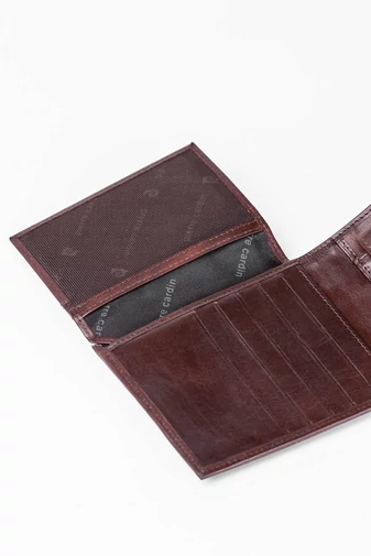 Pierre Cardin Tmavohnedá pánska peňaženka z pravej kože Veľkosť (13x11x2,5cm)