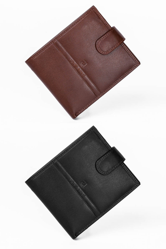 Pierre Cardin Tmavohnedá pánska peňaženka z pravej kože Veľkosť (13x11x2,5cm) 