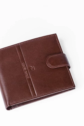 Pierre Cardin Tmavohnedá pánska peňaženka z pravej kože Veľkosť (13x11x2,5cm)