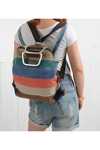 Bonluo béžová/čerešňová batoh/crossbody taška, veľkosť 40*36*9cm