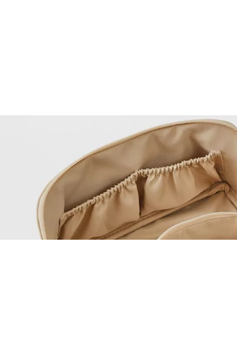 Bonluo Béžová kozmetická taštička z imitácie kože Veľkosť 11*23,6*10,5 cm