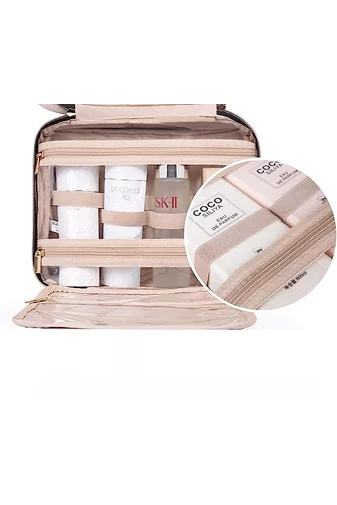 Bonluo Tmavomodrá rozťahovacia kozmetická taška 20*27*6 cm