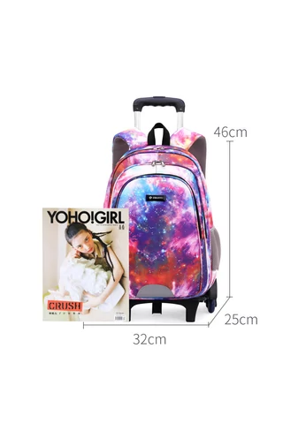 Bonluo Sky fialový batoh na kolieskach s odnímateľným stojanom Rozmery 46*32*25 cm