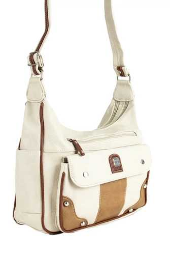 Béžová crossbody kabelka / taška cez rameno z umelej kože