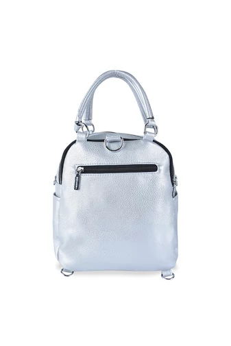 SILVIA ROSA Strieborný batoh/crossbody kabelka z eko kože
