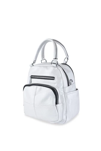 SILVIA ROSA Biely batoh/kabelka a crossbody z eko kože