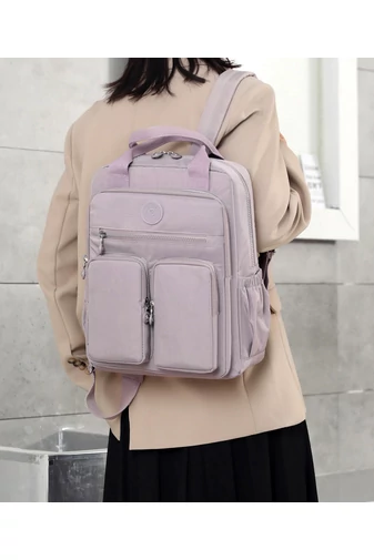 Bonluo tmavoružový multifunkčný batoh s viacerými vreckami, veľkosť Wizzair (40*30*20cm)