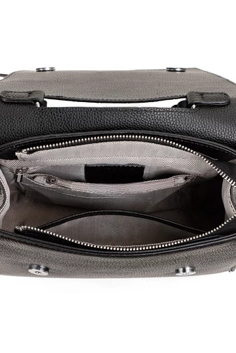 Bonluo Čierna kabelka/Crossbody z pravej kože