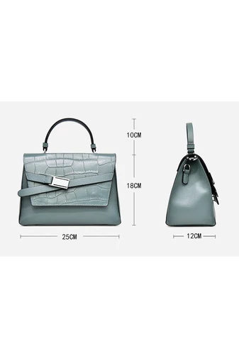 Bonluo Čierna kabelka/Crossbody z pravej kože