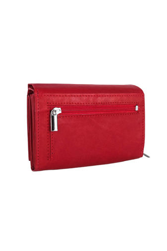 Bonluo Malá dámska peňaženka z pravej kože v tmavočervenej farbe (13x9x4cm)