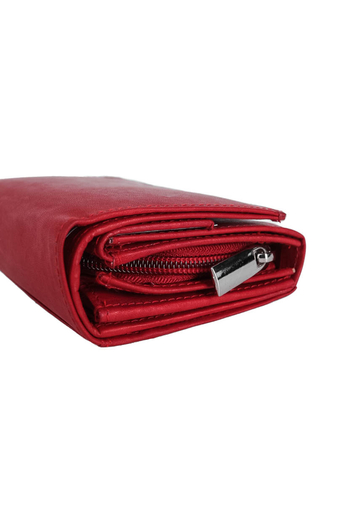 Bonluo Malá dámska peňaženka z pravej kože v tmavočervenej farbe (13x9x4cm)