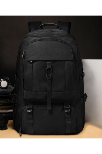Bonluo čierny batoh na turistiku vyrobený z pevného materiálu, Rozšíriteľný priestor (46 x 30 x 20 cm)