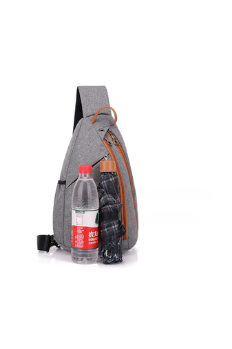 Bonluo sivá crossbody taška z vodeodolného materiálu, s priestorom na slúchadlá