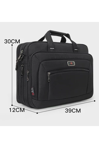 Bonluo Čierna aktovka pre notebook, vyrobená z odolného pružného materiálu Maximálna veľkosť 15,6 palca