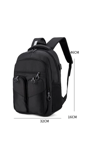 Bonluo čierny batoh vyrobený z veľmi odolného a vodeodolného materiálu, Rozmery 46*32*16cm