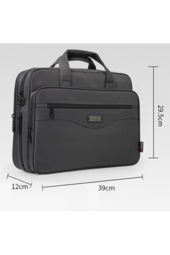 Bonluo tmavosivá aktovka z odolného materiálu s priestorom pre notebook (15,6")