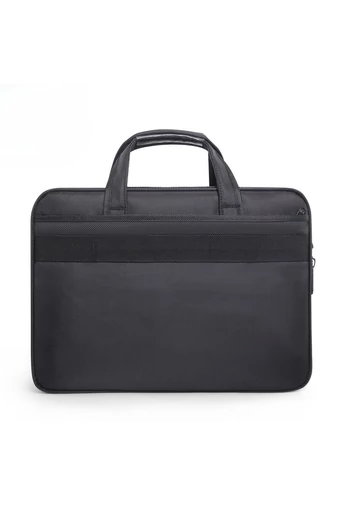 Bonluo čierná rozšíriteľná aktovka z Odolného materiálu  s priestorom pre notebook, maximálna veľkosť 15,6"