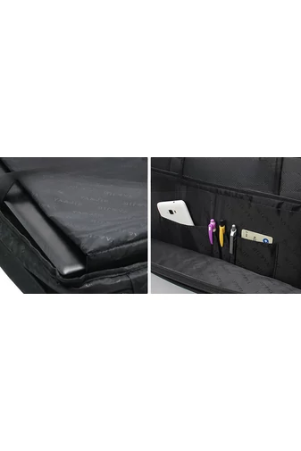 Bonluo čierná rozšíriteľná aktovka z vysoko kvalitného materiálu s priestorom pre notebook (15,6 palca)