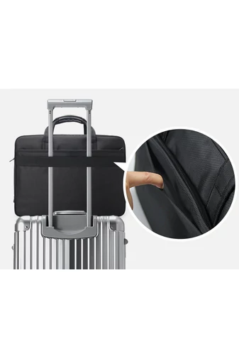 Bonluo čierná rozšíriteľná aktovka z vysoko kvalitného materiálu s priestorom pre notebook (15,6 palca)