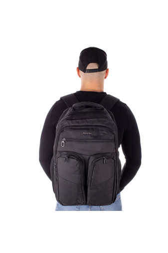 BONLUO ľahký a praktický čierno sivý športový textilný batoh 