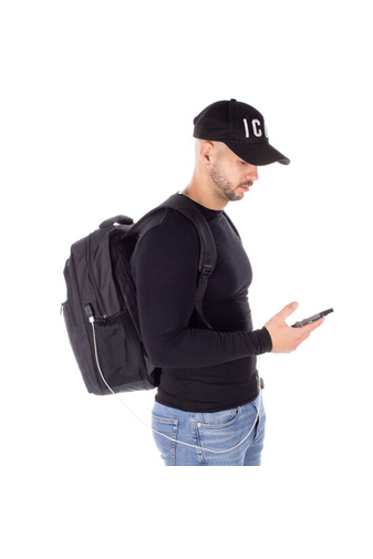 BONLUO ľahký a praktický čierno sivý športový textilný batoh 