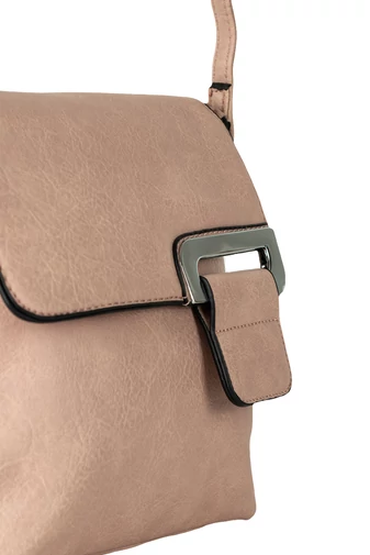 Dámska ružová crossbody kabelka z umelej kože